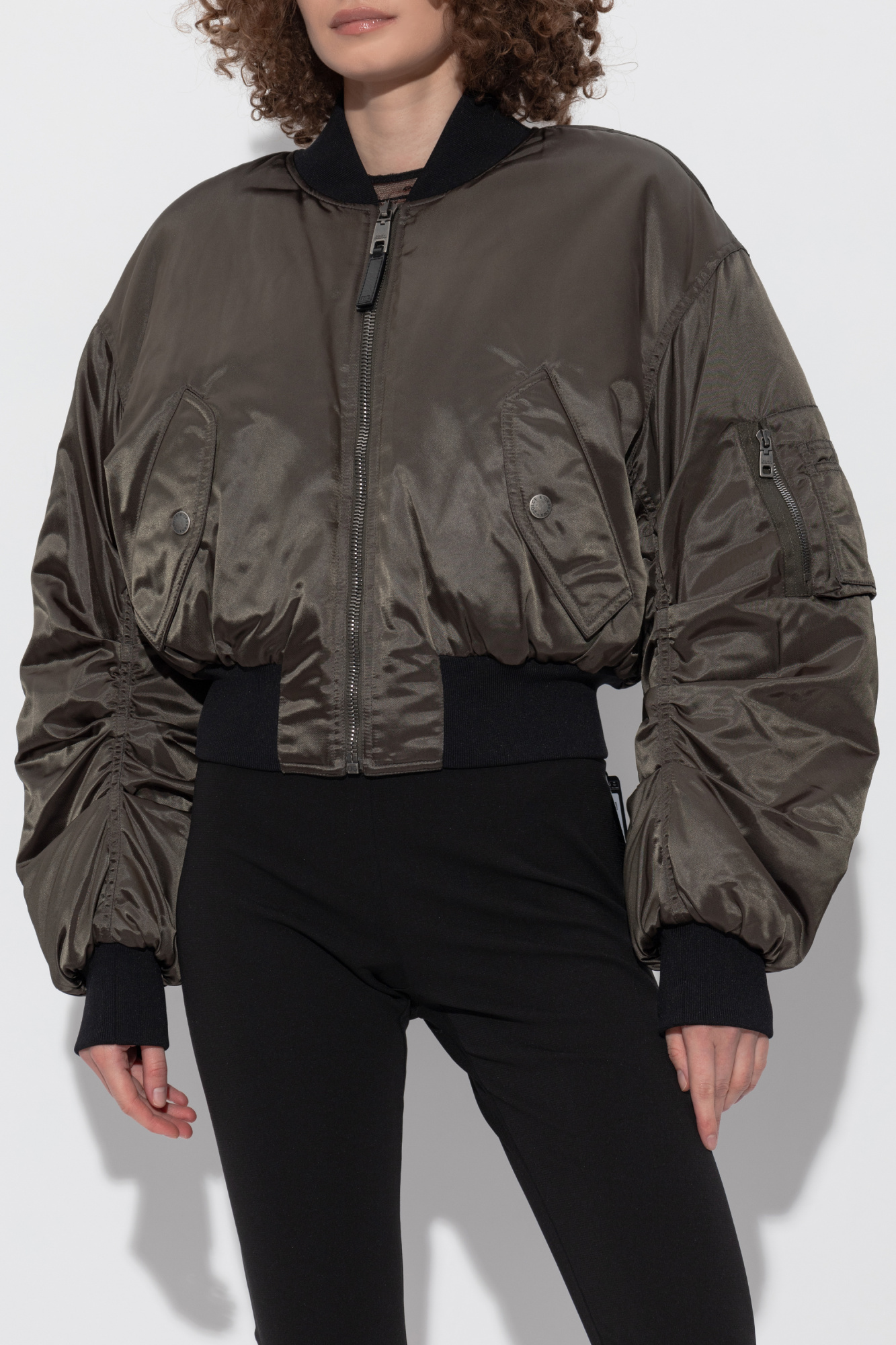 ジャケット・アウター DOLCE&GABBANA/zip flight jacket DOLCE & GABBANA Jacket Black LeatherBlouson Full Zip Bomber